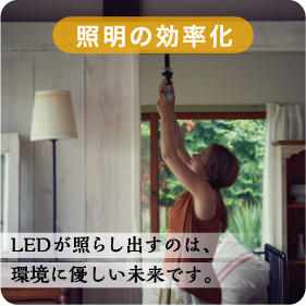 照明の効率化／LEDが照らし出すのは、環境に優しい未来です。